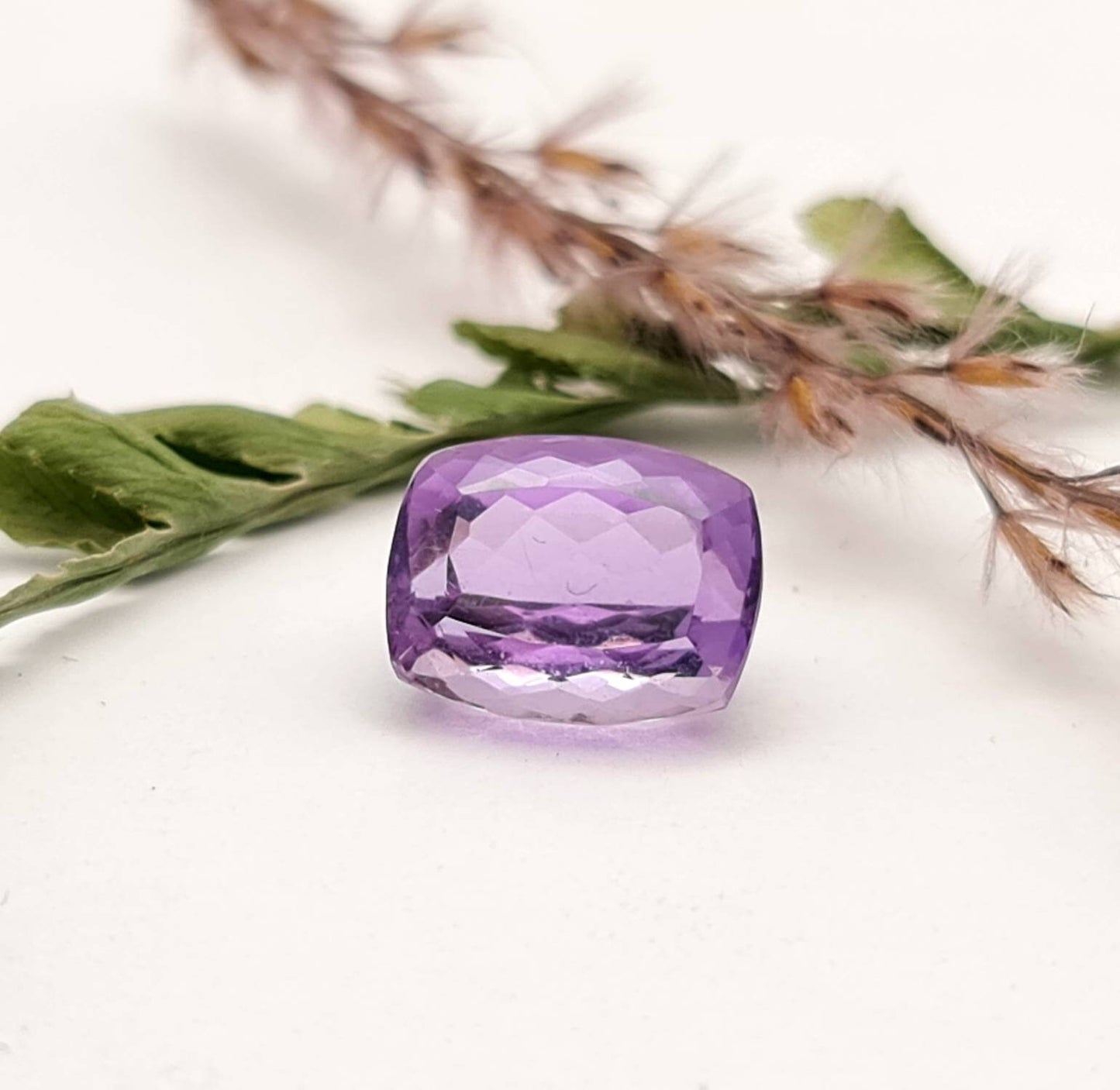 Echter facettierter Amethyst Rechteck lila violett 12,6x9,9 mm 6,99ct (Nr.743)