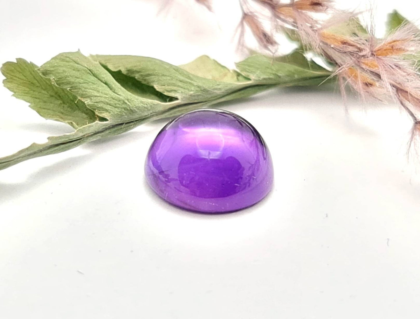 Echter violetter Amethyst Cabochon rund lila 10mm 3,78ct (Nr.744)