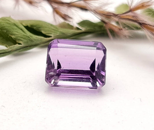 Echter facettierter Amethyst Rechteck violett lila 10,2x8,5 mm 4,42ct (Nr.746)