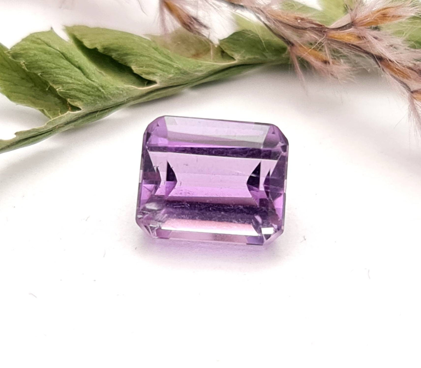 Echter facettierter Amethyst Rechteck violett lila 10,2x8,5 mm 4,42ct (Nr.746)