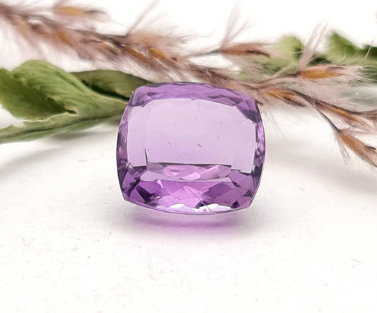 Echter facettierter Amethyst Rechteck lila violett 11,4x11,2 mm 6,94ct (Nr.747)