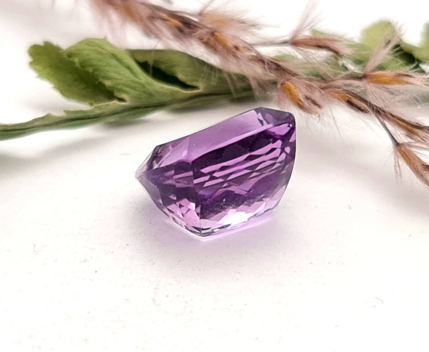 Echter facettierter Amethyst Rechteck lila violett 11,4x11,2 mm 6,94ct (Nr.747)