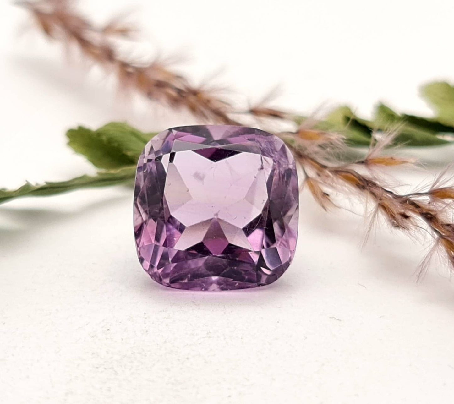 Echter grosser Amethyst quadratisch facettiert violett lila 15x15 mm 14,94 ct (Nr.749)