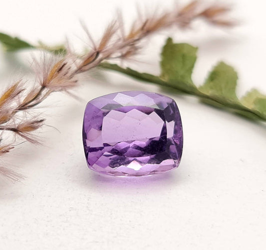 Echter facettierter Amethyst Rechteck lila violett 12x10mm 6,68ct (Nr.760)