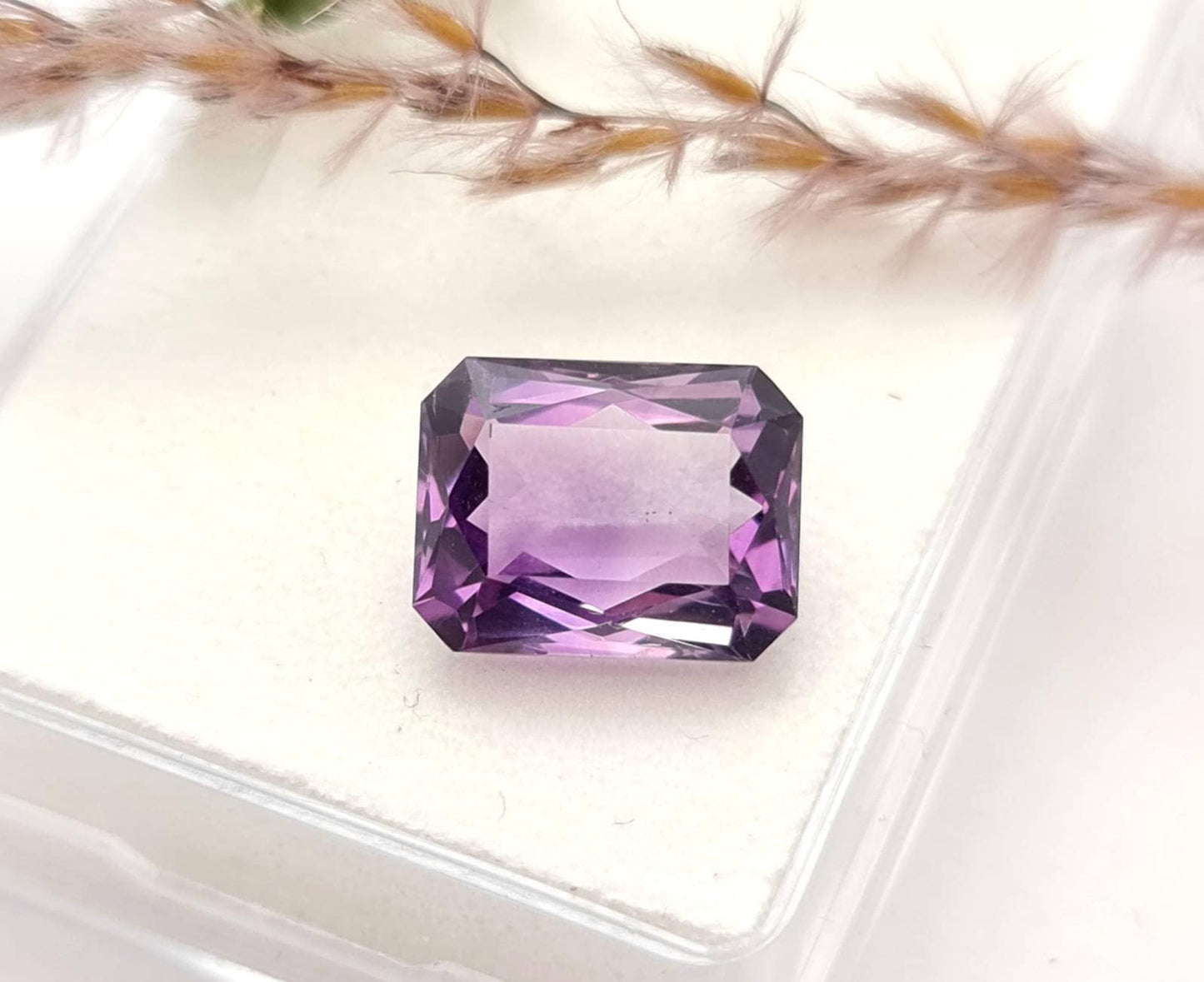 Echter facettierter Amethyst lila Oktagon violett 13x10mm 7,2ct (Nr.914)