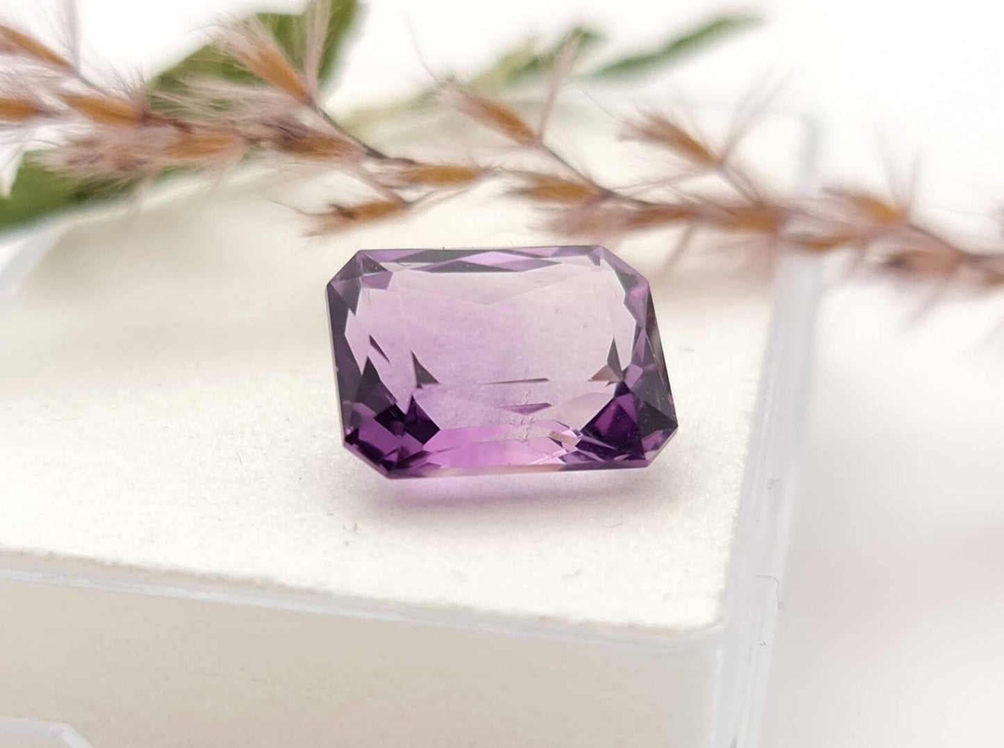 Echter facettierter Amethyst lila Oktagon violett 13x10mm 7,2ct (Nr.914)