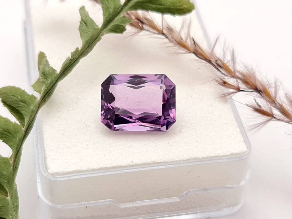 Echter facettierter Amethyst Oktagon lila violett 12,9x9,9mm 6ct (Nr.922)