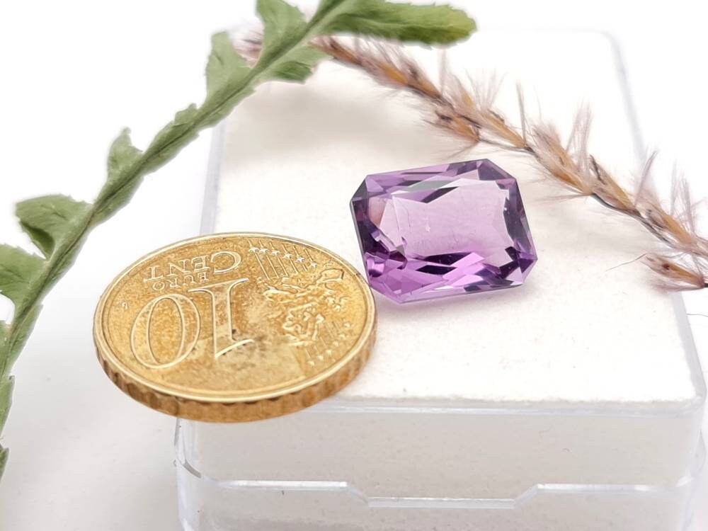 Echter facettierter Amethyst Oktagon lila violett 12,9x9,9mm 6ct (Nr.922)