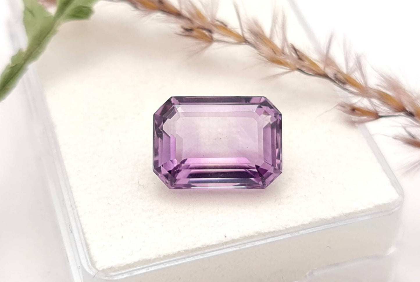 Echter facettierter Amethyst Oktagon violett lila 14x10,1mm 7,5ct (Nr.923)