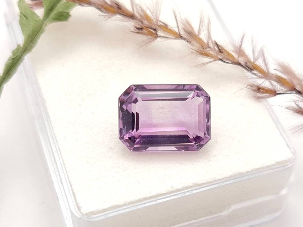 Echter facettierter Amethyst Oktagon violett lila 14x10,1mm 7,5ct (Nr.923)