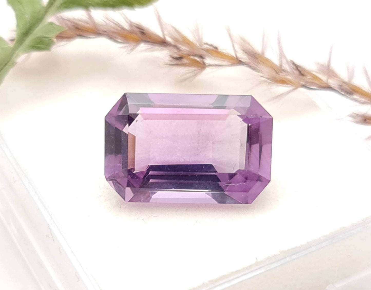 Echter facettierter Amethyst Oktagon lila violett groß 17x11,1mm 10,2ct (Nr.925)