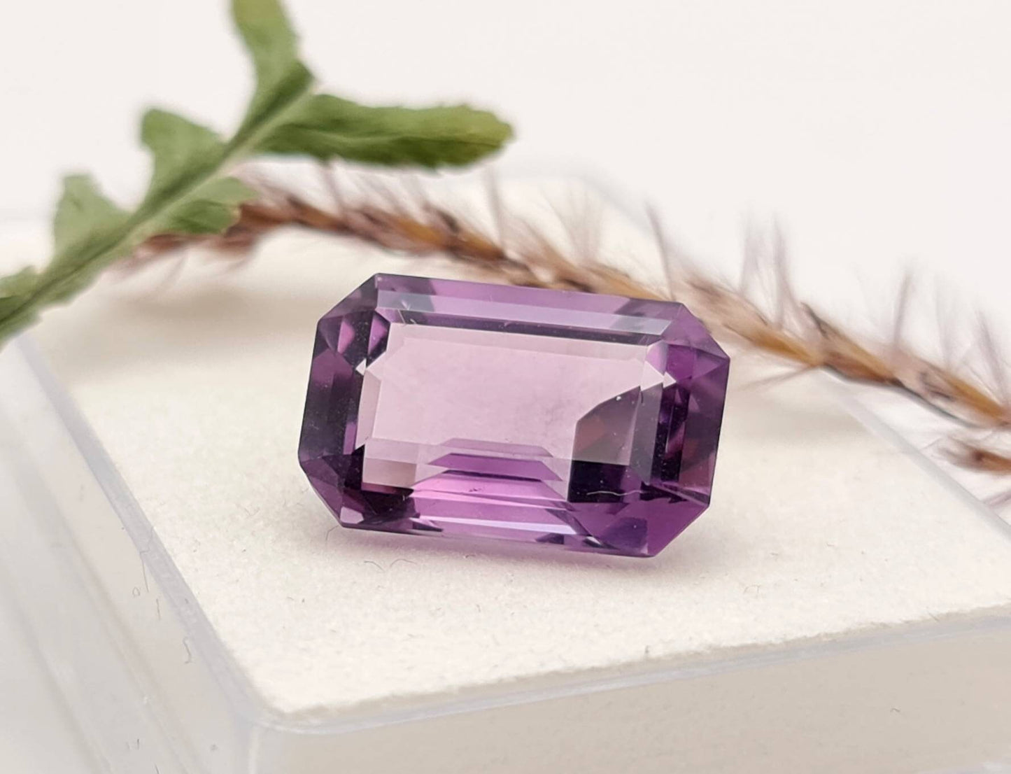 Echter facettierter Amethyst Oktagon lila violett groß 17x11,1mm 10,2ct (Nr.925)