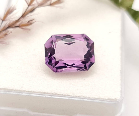 Echter violetter Amethyste lila Oktagon facettiert 12,8×9,8mm 5,8ct (Nr.932)