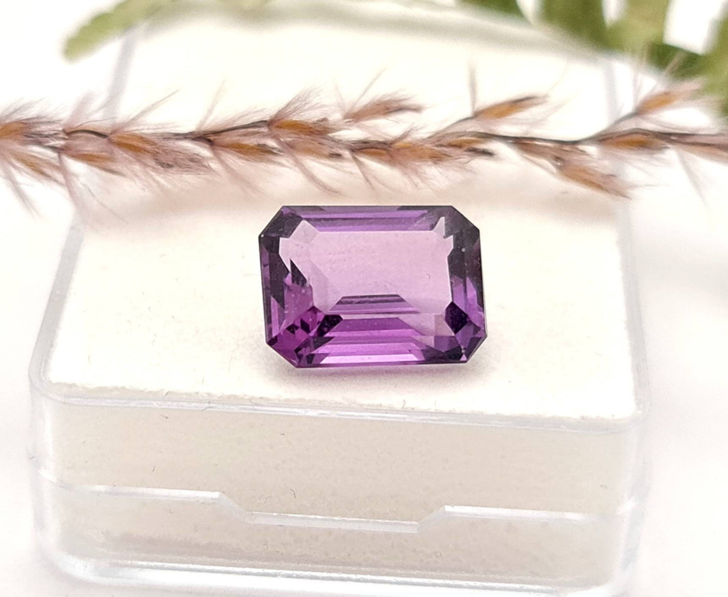 Echter violetter Amethyste lila Oktagon facettiert 12,9x9,7mm 6,3ct (Nr.934)