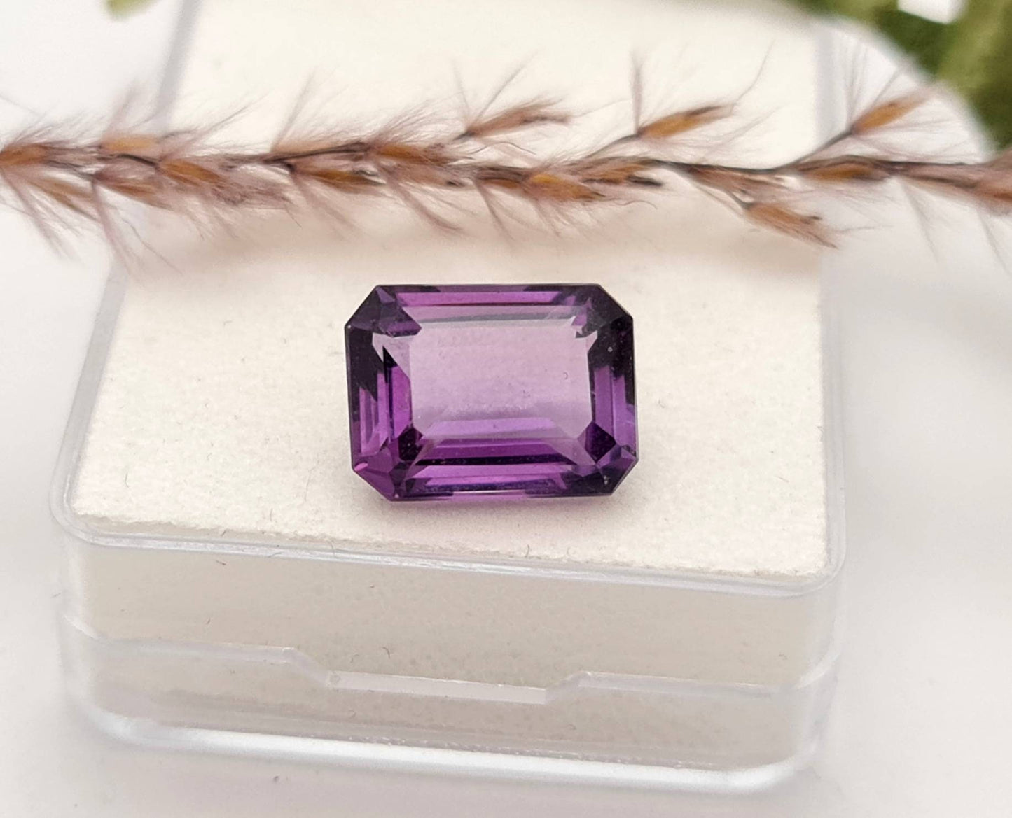 Echter violetter Amethyste lila Oktagon facettiert 12,9x9,7mm 6,3ct (Nr.934)