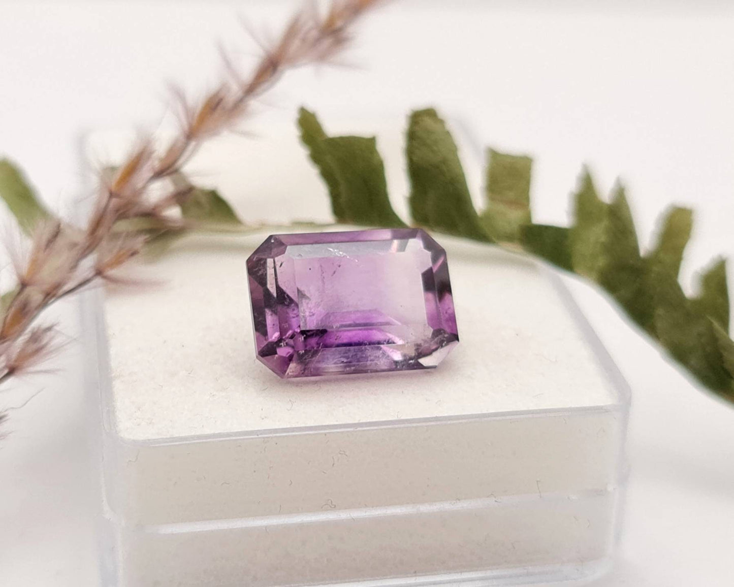 Echter violetter Amethyste lila Oktagon facettiert 14,2x10,2mm 8ct (Nr.948)