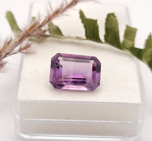 Echter violetter Amethyste lila Oktagon facettiert 13,9x10mm 6,4ct (Nr.949)