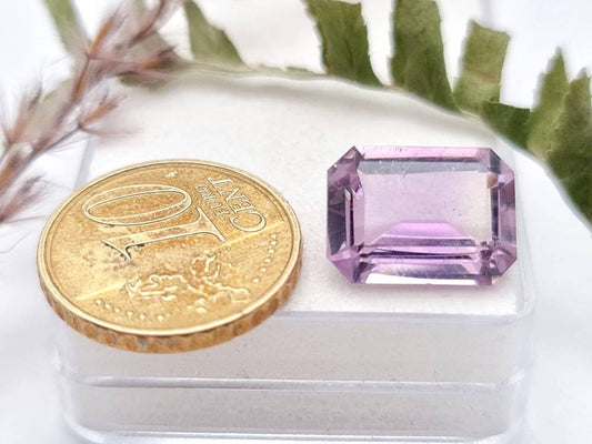 Echter violetter Amethyste lila Oktagon facettiert 14x10,5mm 6,7ct (Nr.950)