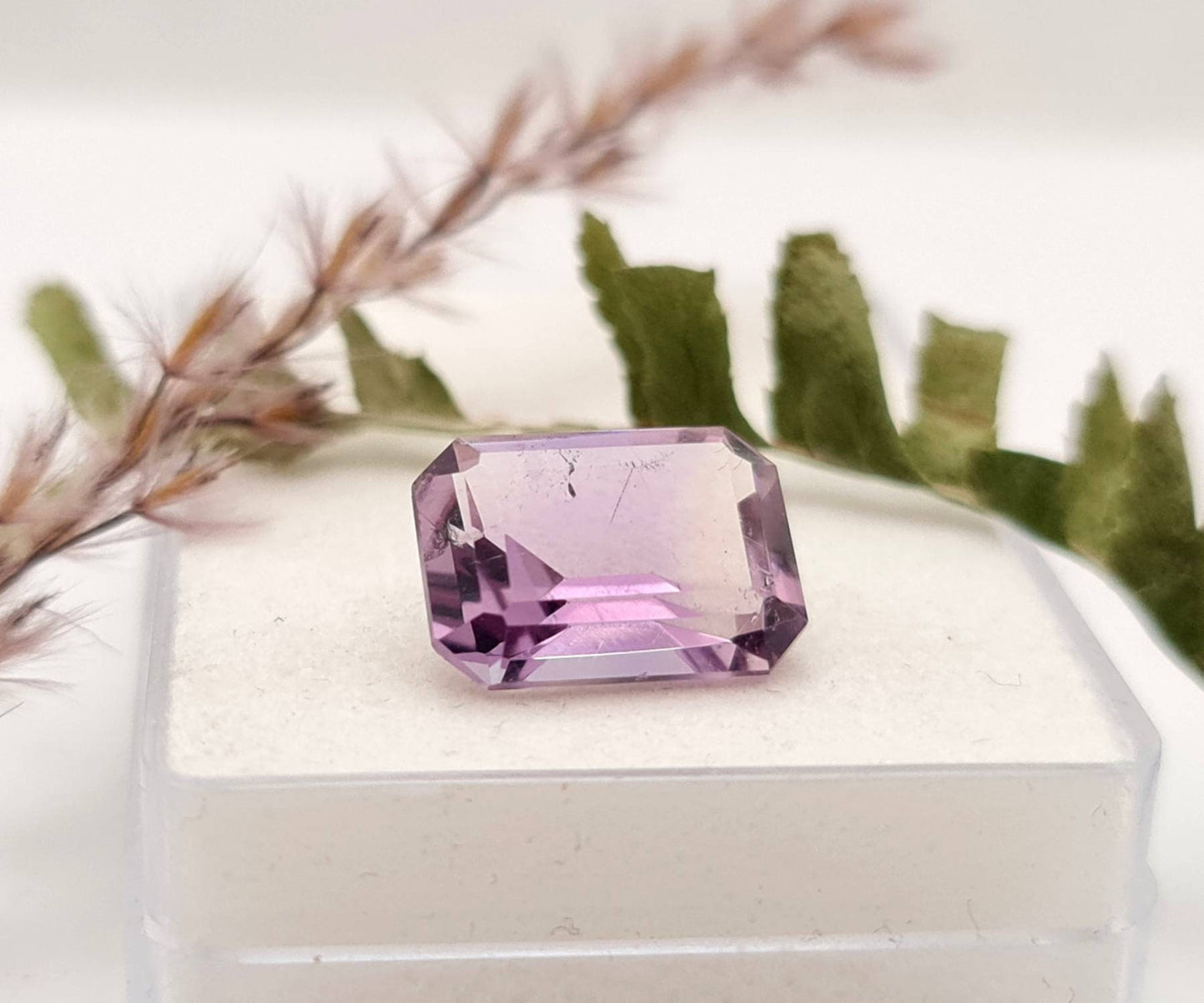 Echter violetter Amethyste lila Oktagon facettiert 14x10,5mm 6,7ct (Nr.950)