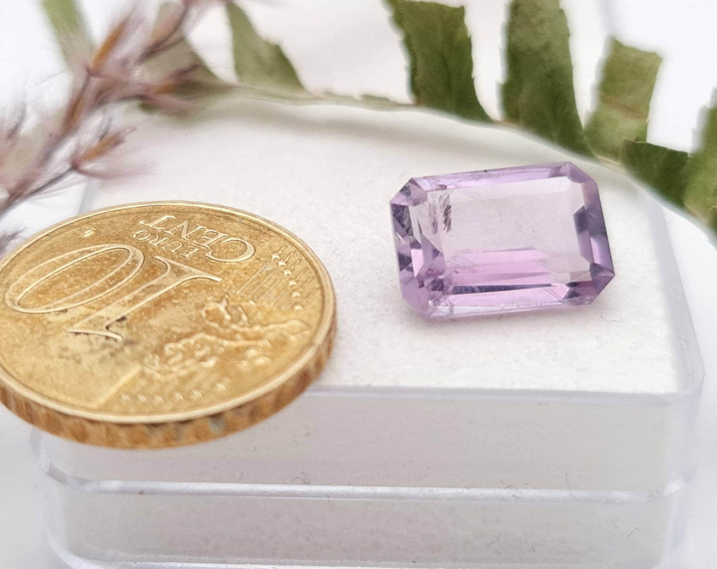 Echter violetter Amethyste lila Oktagon facettiert 12x8,2mm 4,3ct (Nr.951)