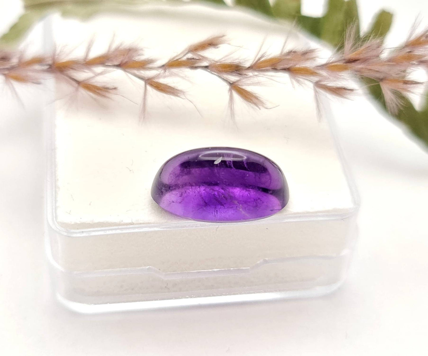 Echter violetter Amethyst Cabochon oval lila 15,6x8,6mm 7,3ct (Nr.975)