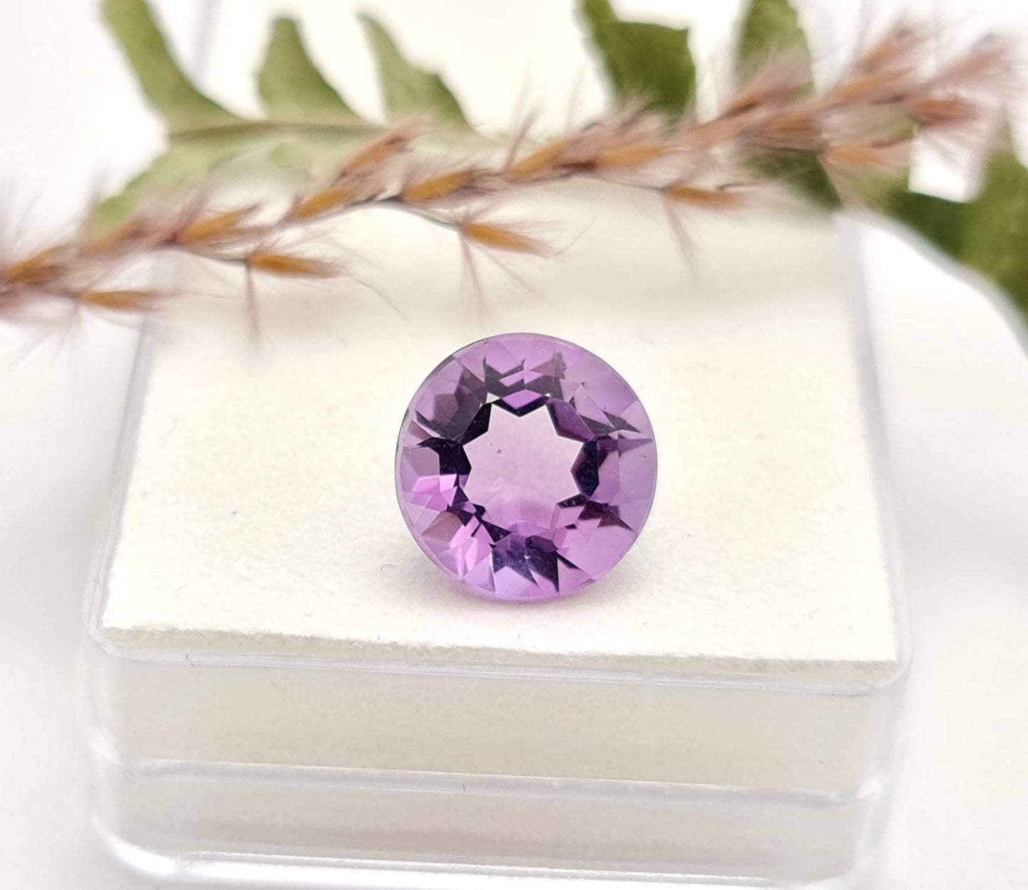 Echter violetter Amethyst rund facettiert lila 11,3mm 5ct (Nr.1008)