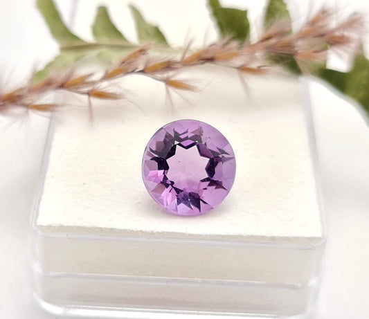 Echter violetter Amethyst rund facettiert lila 11,3mm 5ct (Nr.1008)