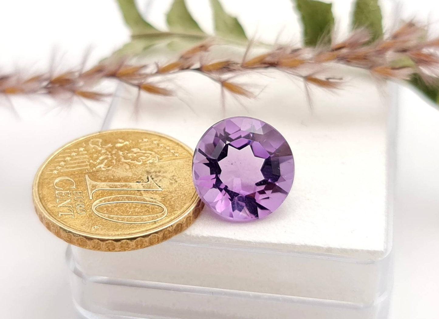 Echter violetter Amethyst rund facettiert lila 11,3mm 5ct (Nr.1008)