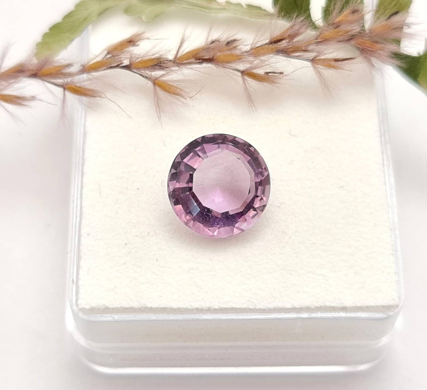 Echter violetter Amethyst rund facettiert lila 11,1mm 4,78ct (Nr.1012)