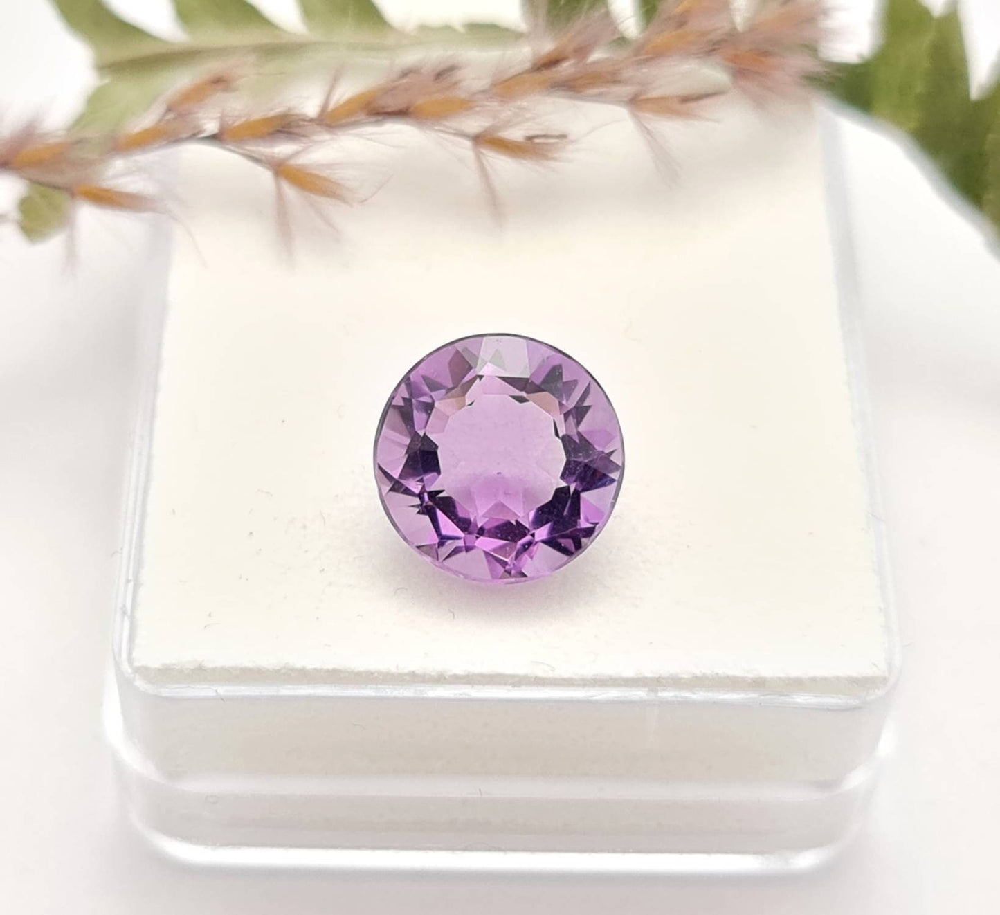 Echter violetter Amethyst rund facettiert lila 11,3mm 5,1ct (Nr.1014)