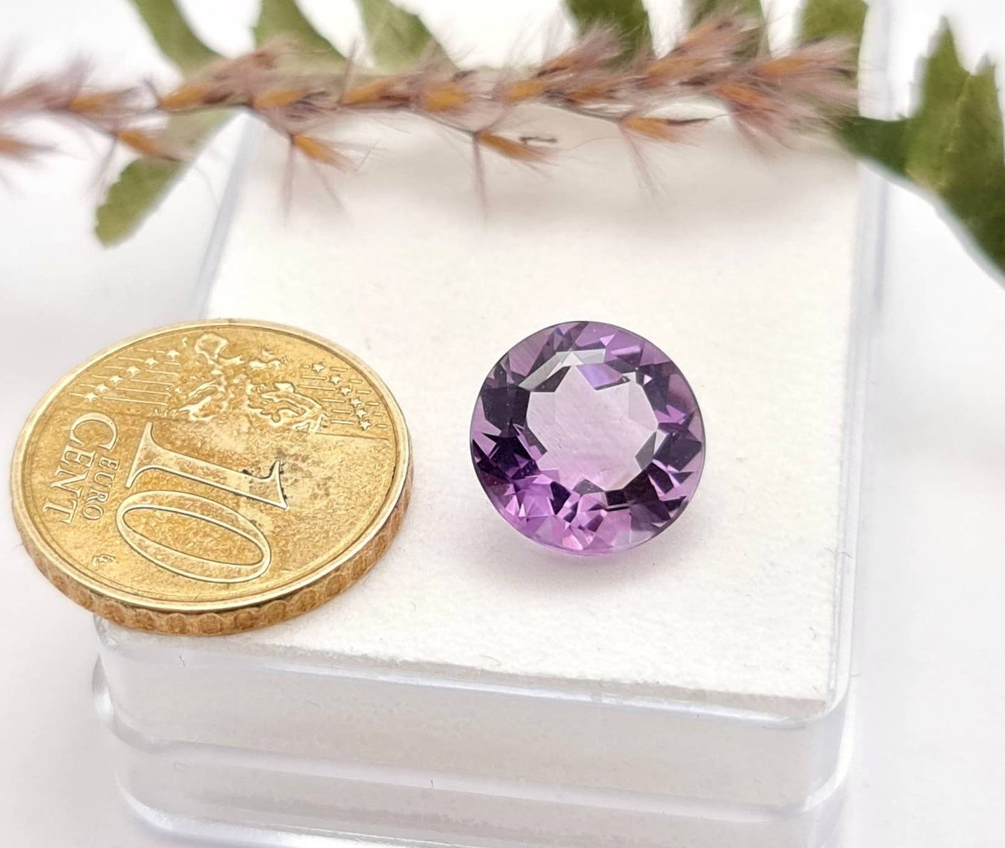 Echter violetter Amethyst rund facettiert lila 11,3mm 4,78ct (Nr.1015)