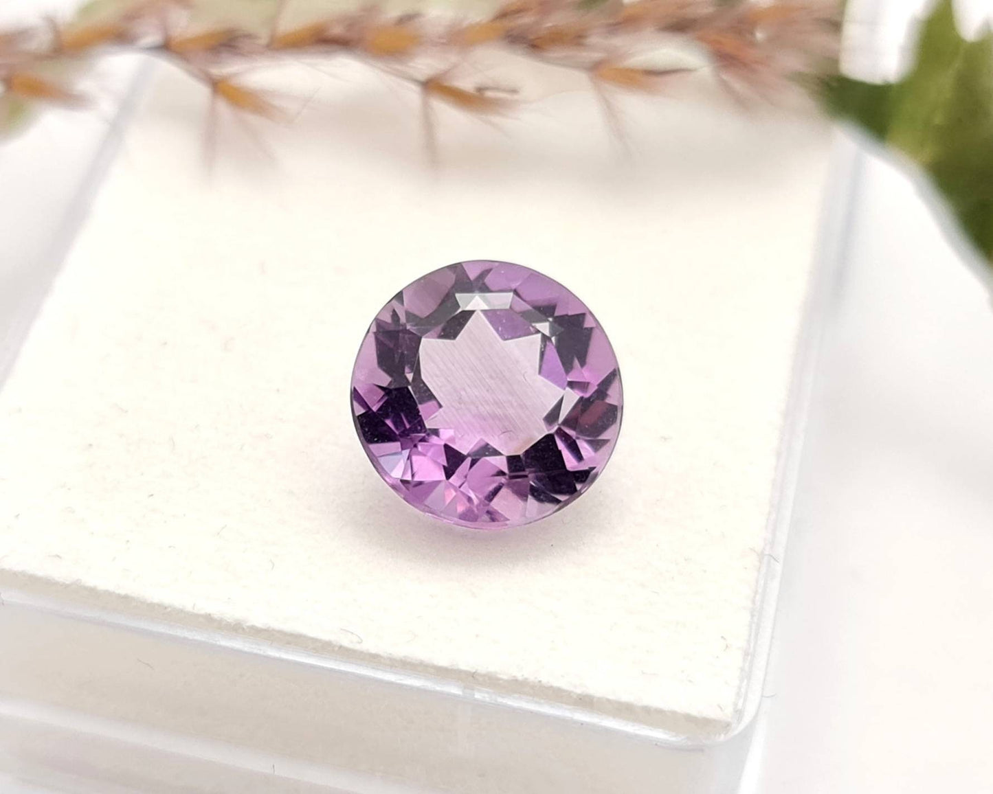 Echter violetter Amethyst rund facettiert lila 11,3mm 4,78ct (Nr.1015)