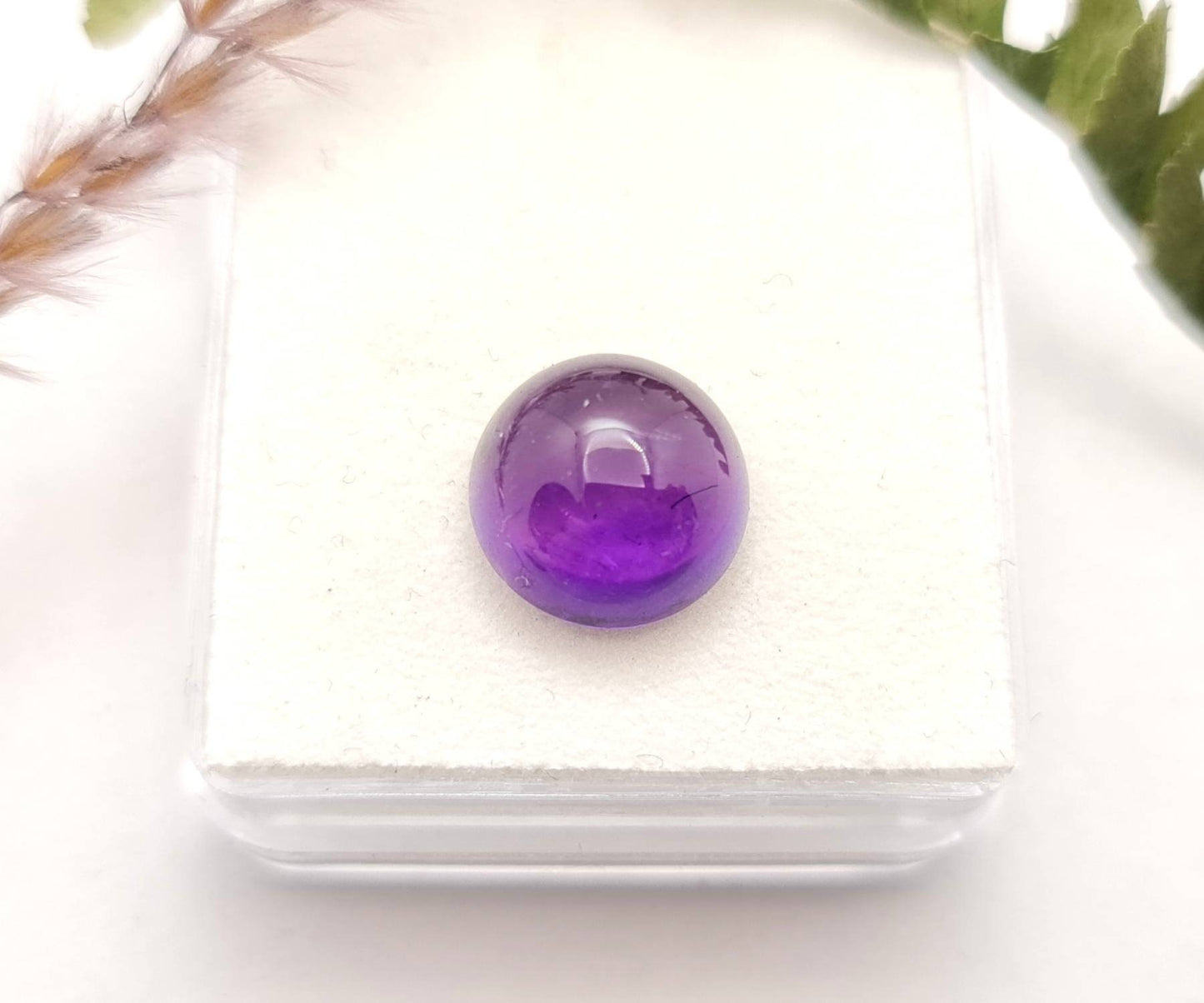 Echter violetter Amethyst Cabochon rund lila 12mm 7,12ct (Nr.1021)