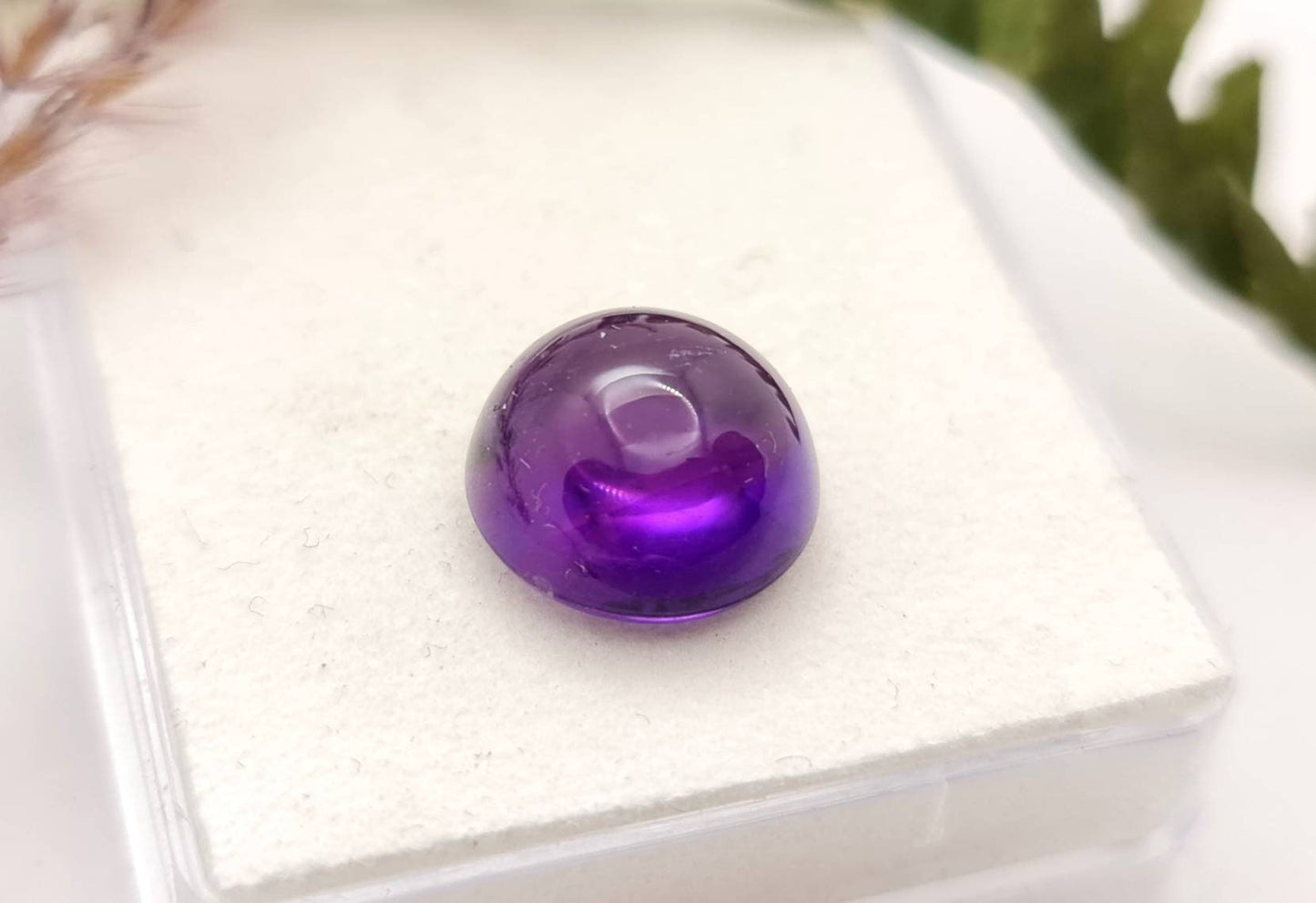 Echter violetter Amethyst Cabochon rund lila 12mm 7,12ct (Nr.1021)