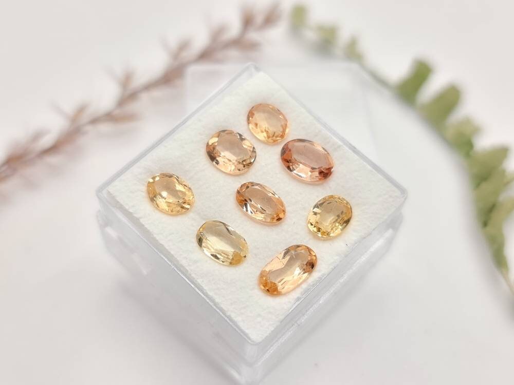 Echte facettierte Goldtopase Lot oval gold/orange 6-7mm 5,35ct (Nr.1106)