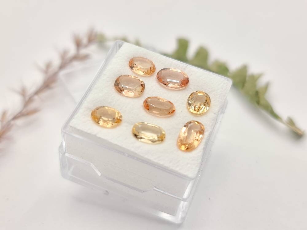 Echte facettierte Goldtopase Lot oval gold/orange 6-7mm 5,35ct (Nr.1106)