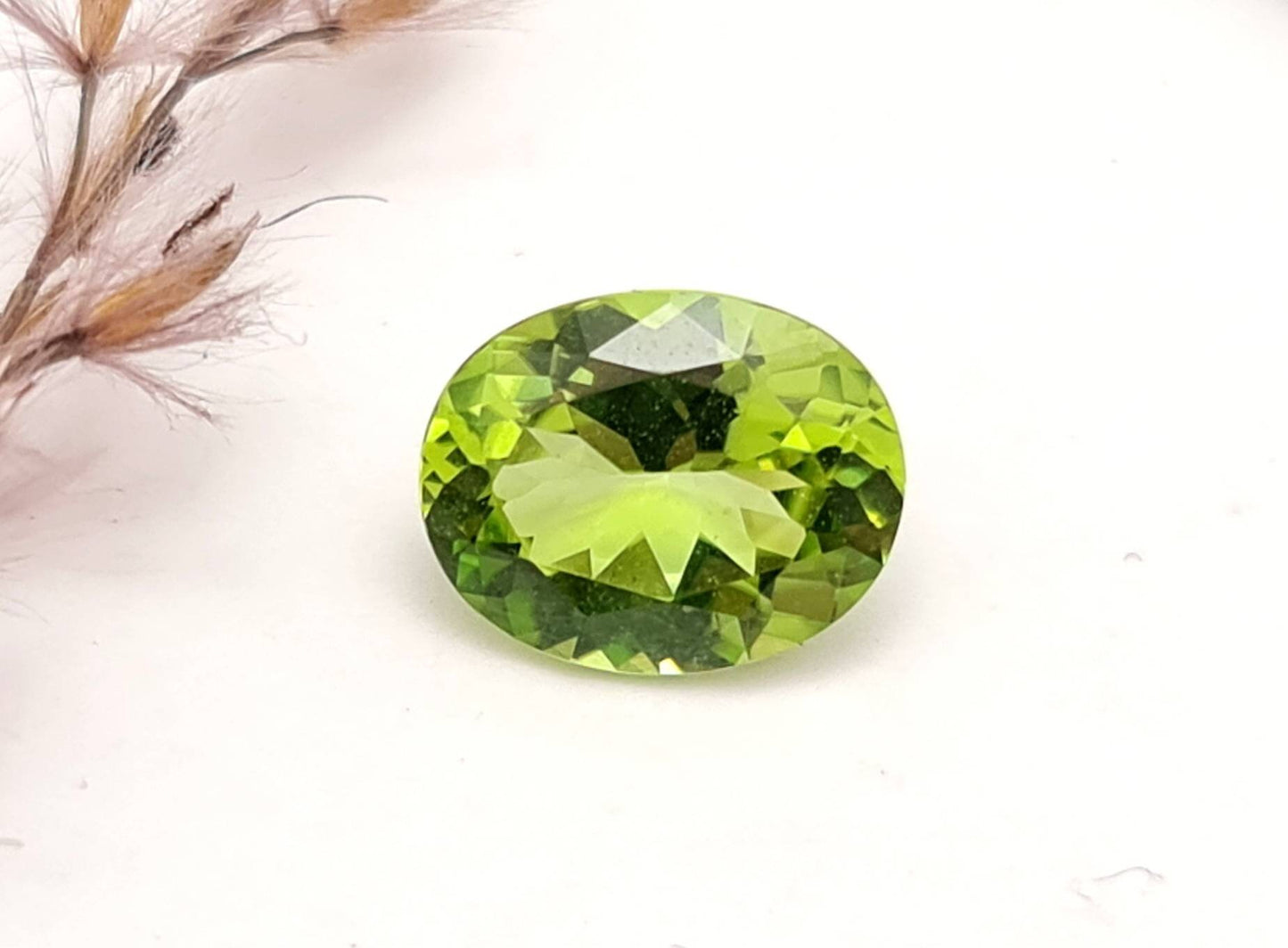 Echter grüner Peridot facettiert oval 10x8mm 2,33ct (Nr.1061)