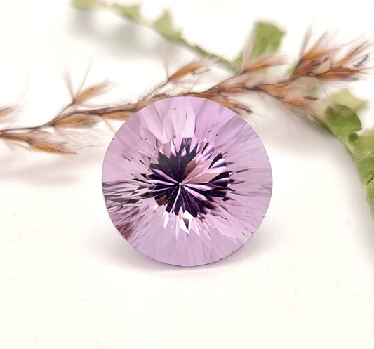 Echter facettierter Amethyst concave Schliff rund violett lila 15,7mm 11,56ct (Nr.1074)