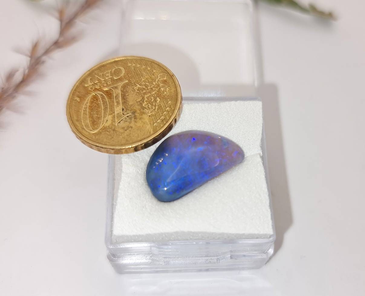 Echtes australisches Opal Cabochon, Freiform blau/türkis 16,5x10mm 5,1ct (Nr.1119)