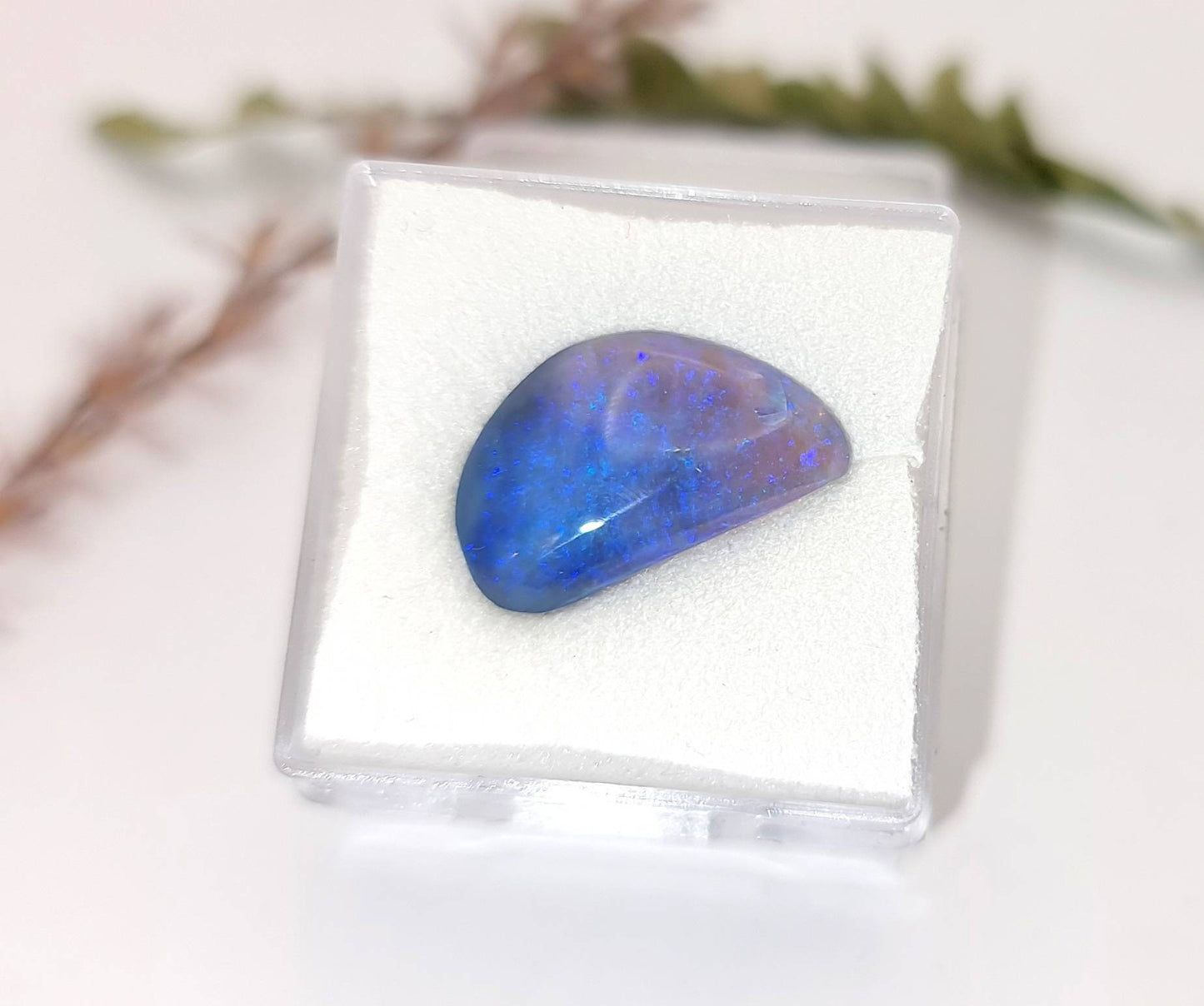 Echtes australisches Opal Cabochon, Freiform blau/türkis 16,5x10mm 5,1ct (Nr.1119)