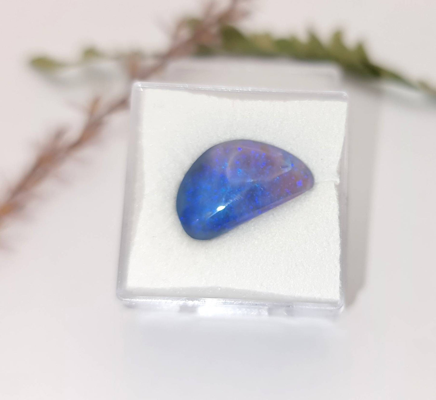 Echtes australisches Opal Cabochon, Freiform blau/türkis 16,5x10mm 5,1ct (Nr.1119)