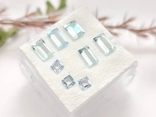 Lot helblaue Aquamarine, facettiert 3-7mm 2,94ct (Nr.1155)