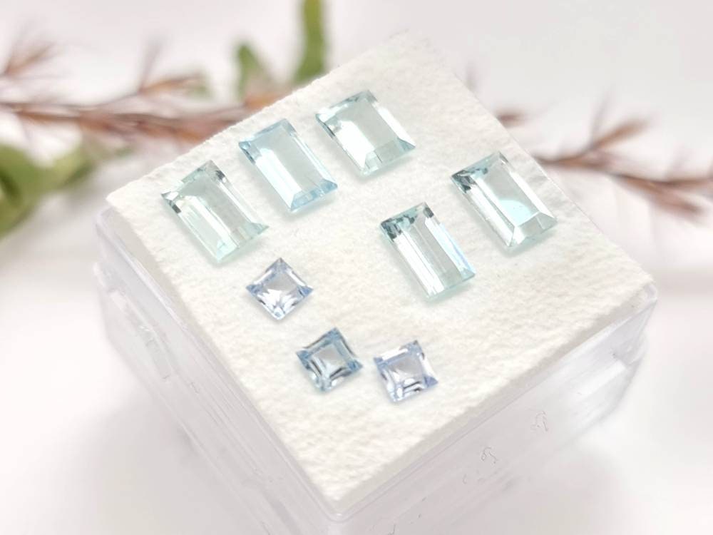 Lot helblaue Aquamarine, facettiert 3-7mm 2,94ct (Nr.1155)