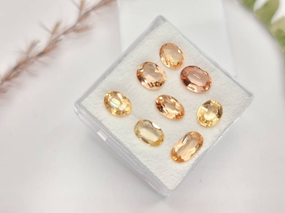 Echte facettierte Goldtopase Lot oval gold/orange 6-7mm 5,35ct (Nr.1106)