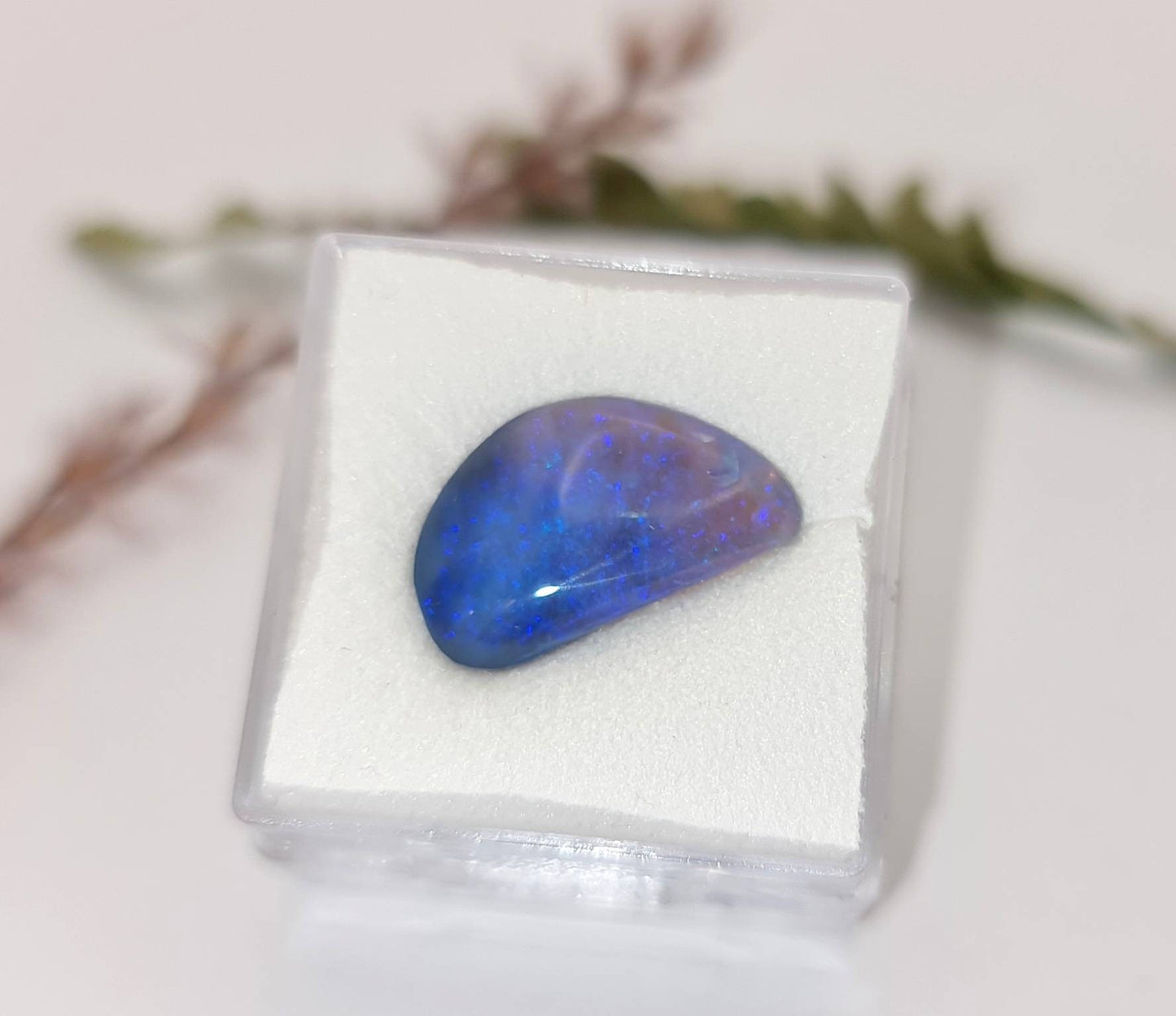 Echtes australisches Opal Cabochon, Freiform blau/türkis 16,5x10mm 5,1ct (Nr.1119)