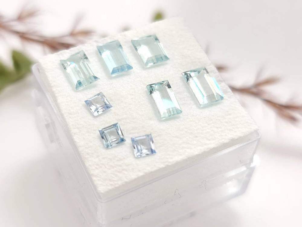 Lot helblaue Aquamarine, facettiert 3-7mm 2,94ct (Nr.1155)