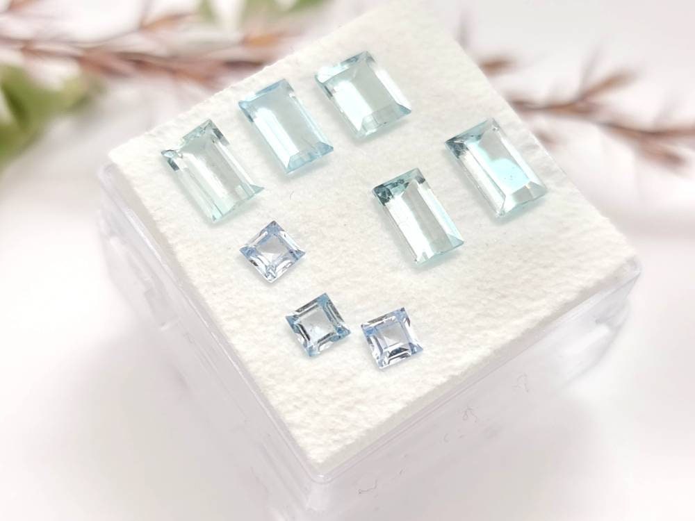 Lot helblaue Aquamarine, facettiert 3-7mm 2,94ct (Nr.1155)