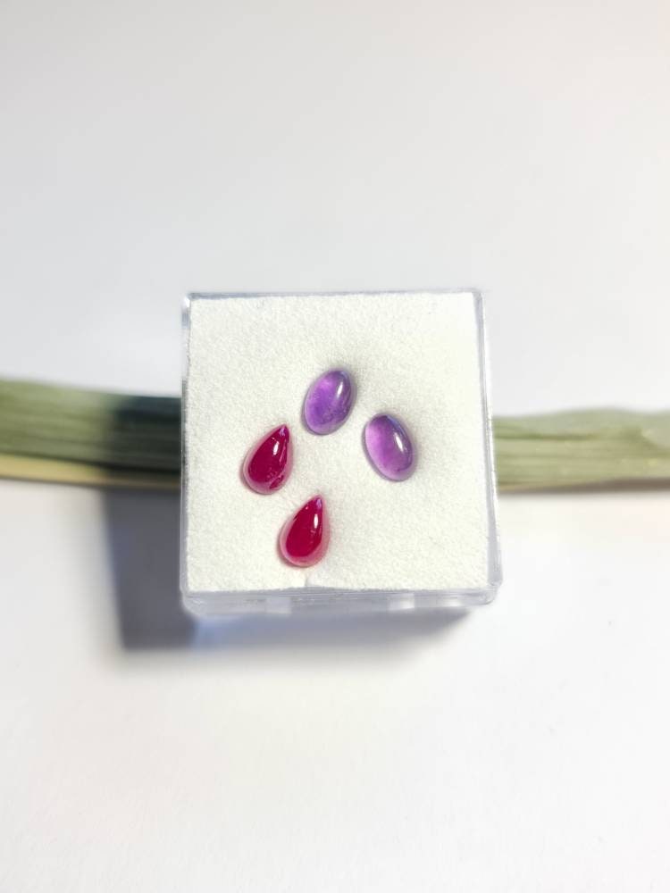 Frühlingsbox 20230038 Rubin mit Amethyst, Edelsteinbox , Edelsteinmix